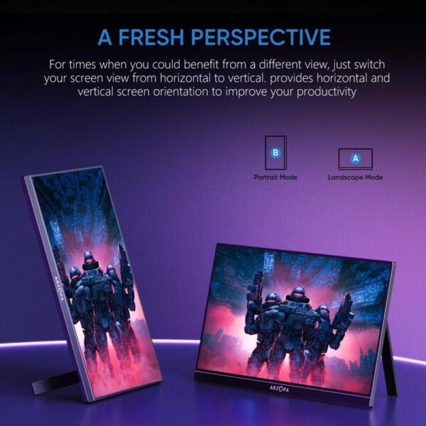 [Local Delivery] ARZOPA 16.1" Portable Monitor ?C 1080P FHD IPS 144Hz Display with HDMI/Type-C, Built-in Speakers & Smart Cover, Ideal for Laptop, PC, PS5 & Xbox - Image 6