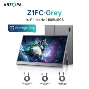 [Local Delivery] ARZOPA 16.1" Portable Monitor ?C 1080P FHD IPS 144Hz Display with HDMI/Type-C, Built-in Speakers & Smart Cover, Ideal for Laptop, PC, PS5 & Xbox
