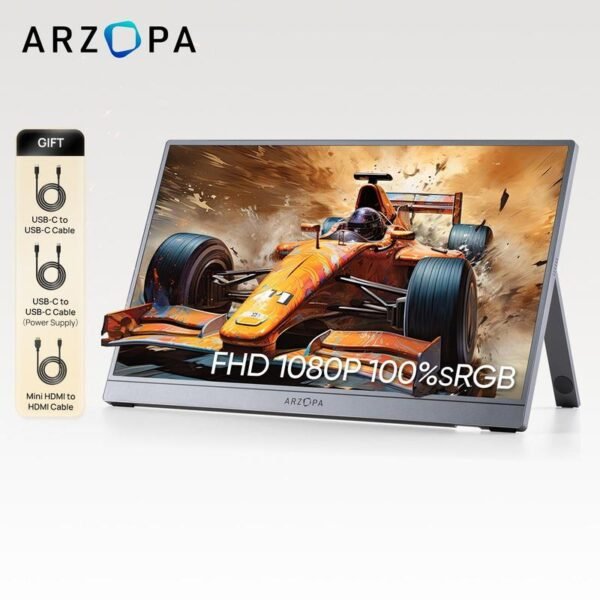 [Local Delivery] ARZOPA 16.1" Portable Monitor ?C 1080P FHD IPS 144Hz Display with HDMI/Type-C, Built-in Speakers & Smart Cover, Ideal for Laptop, PC, PS5 & Xbox - Image 4